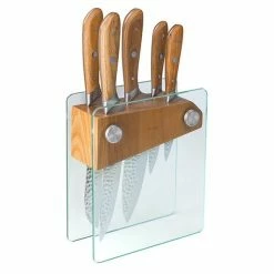 Cheapest 🔥 Denby Ash Wood Glass 5 Piece Knife Block Set 🌟