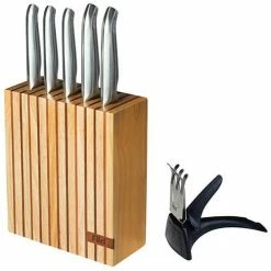 Promo π Furi Knives Furi Pro 7 Piece Wood Knife Block Set With Diamond Sharpener β