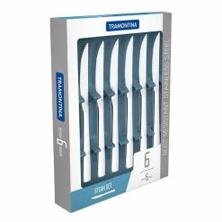 Wholesale 🔥 Tramontina 18/10 Stainless Steel Set Of 6 Steak Knives 🥰