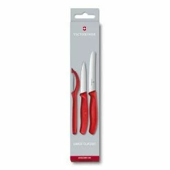 Budget 😉 Victorinox Swiss Classic Red Twin Paring Knife & Peeler Three Pack 🧨