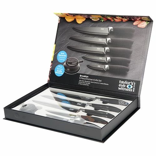 Brand new π Taylor's Eye Witness Taylors Eye Witness Brooklyn Chrome 5 Piece Knife Set With Knife Sharpener π₯° - Image 2
