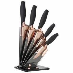 Best Pirce ⌛ Taylor's Eye Witness Taylors Eye Witness Brooklyn Rose Gold 5 Piece Fan Shaped Knife Block Set 😍