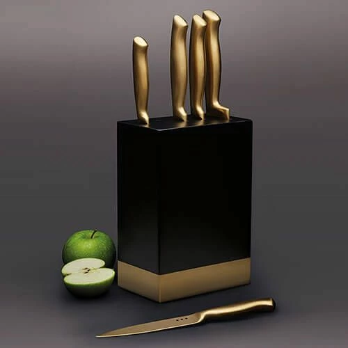 Best reviews of π MasterClass Master Class Black And Burnished Brass 5 Piece Knife Block Set π - Image 2