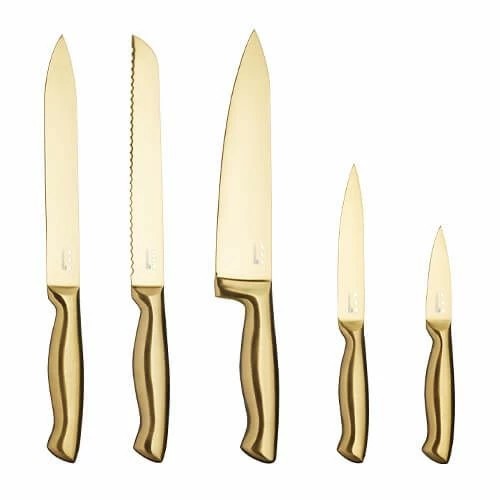 Best reviews of π MasterClass Master Class Black And Burnished Brass 5 Piece Knife Block Set π - Image 3