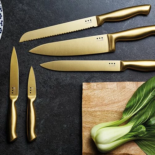 Best reviews of π MasterClass Master Class Black And Burnished Brass 5 Piece Knife Block Set π - Image 4