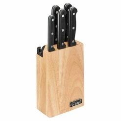 Hot Sale 👏 Judge Sabatier 5 Piece Knife Block Set With Knife Sharpener 🔥