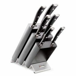 Hot Sale ⌛ Wusthof Classic Ikon 6 Piece Knife Block Set Black 👏