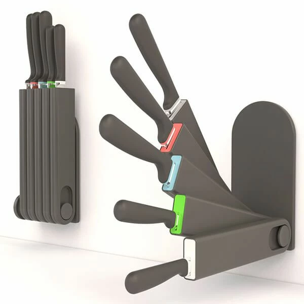 Coupon βοΈ Venn 5 Piece Multi Use Knife Block Set, Free Standing, Wall Mounted Or Drawer Store π - Image 3